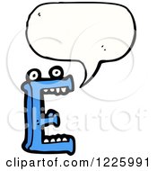 Clipart Of A Talking Letter E Monster Royalty Free Vector Illustration