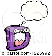 Clipart Of A Thinking Letter D Monster Royalty Free Vector Illustration