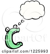 Clipart Of A Thinking Letter C Monster Royalty Free Vector Illustration