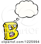 Clipart Of A Thinking Letter B Monster Royalty Free Vector Illustration