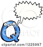 Clipart Of A Talking Letter Q Monster Royalty Free Vector Illustration