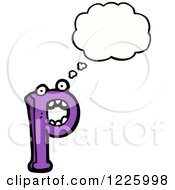 Clipart Of A Thinking Letter P Monster Royalty Free Vector Illustration