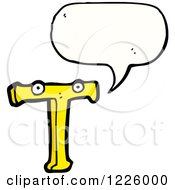 Clipart Of A Talking Letter T Monster Royalty Free Vector Illustration
