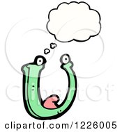 Clipart Of A Thinking Letter U Monster Royalty Free Vector Illustration