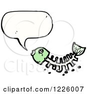 Clipart Of A Talking Fish Bone Skeleton Royalty Free Vector Illustration
