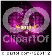 Poster, Art Print Of 3d Diso Ball With Golden 2014 New Year Encircling Over Pink