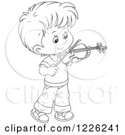 Poster, Art Print Of Outlined Boy Violinist
