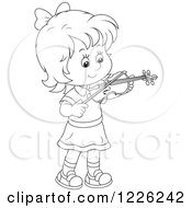 Poster, Art Print Of Outlined Girl Violinist