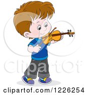 Poster, Art Print Of Caucasian Boy Violinist