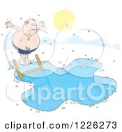 Poster, Art Print Of Chubby Man Jumping Into An Ice Swimming Pool