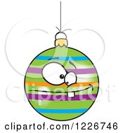 Poster, Art Print Of Cartoon Striped Goofy Christmas Bauble