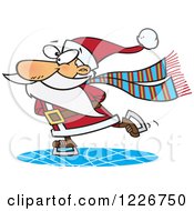 Poster, Art Print Of Cartoon Santa Claus Ice Skating
