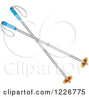 Clipart Of Ski Poles Royalty Free Vector Illustration