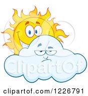 Poster, Art Print Of Cheerful Sun Behind A Grumpy Cloud