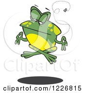 Poster, Art Print Of Cartoon Floating Meditating Frog And Fly