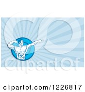 Clipart Of A Posing Bodybuilder Background Or Business Card Design Royalty Free Illustration