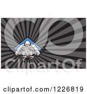 Clipart Of A Strongman With Dumbbells And Chains Background Or Business Card Design Royalty Free Illustration