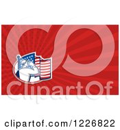 Clipart Of A Saluting American Soldier Background Or Business Card Design Royalty Free Illustration