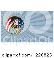 Poster, Art Print Of American Patriot With A Musket Background Or Business Card Design
