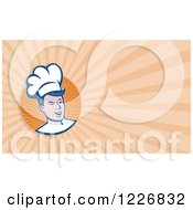 Clipart Of A Happy Male Chef Background Or Business Card Design Royalty Free Illustration