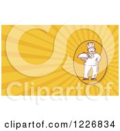 Poster, Art Print Of Chef Holding A Platter Background Or Business Card Design