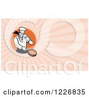 Clipart Of A Chef Using A Frying Pan Background Or Business Card Design Royalty Free Illustration