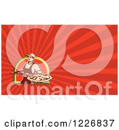 Poster, Art Print Of Pizza Chef Background Or Business Card Design