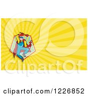 Clipart Of A Super Plumber With A Plunger And Monkey Wrench Background Or Business Card Design Royalty Free Illustration