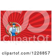 Clipart Of A Plumber With A Plunger Background Or Business Card Design Royalty Free Illustration