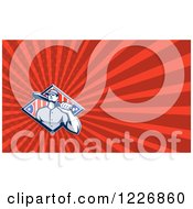 Clipart Of A Batter Baseball Player Background Or Business Card Design Royalty Free Illustration