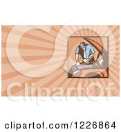 Clipart Of A Car Mechanic Over An Engine Background Or Business Card Design Royalty Free Illustration