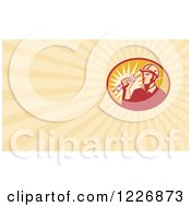 Clipart Of A Male Electrician Background Or Business Card Design Royalty Free Illustration