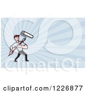 Poster, Art Print Of Handy Man With A Paintbrush Background Or Business Card Design