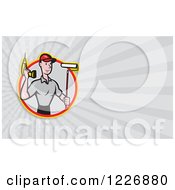 Clipart Of A Handy Man With A Paintbrush And Drill Background Or Business Card Design Royalty Free Illustration