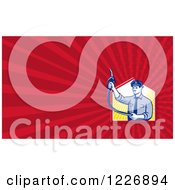 Clipart Of A Gas Station Pump Jockey Background Or Business Card Design Royalty Free Illustration