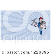 Poster, Art Print Of Mechanic With A Tire And Socket Wrench Background Or Business Card Design