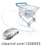 Poster, Art Print Of 3d Shopping Cart And Connected Computer Mouse