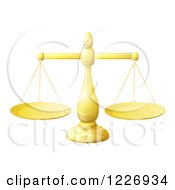 Clipart Of Golden Scales Royalty Free Vector Illustration