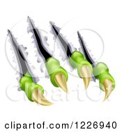 Clipart Of Green Monster Claws Shredding Through Metal Royalty Free Vector Illustration