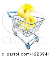 Gold Dollar Symbol In A Shopping Cart