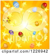 Clipart Of A Star And Easter Egg Burst Background Royalty Free Vector Illustration