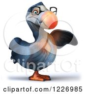 Clipart Of A 3d Dodo Bird Wearing Glasses And Presenting Royalty Free Illustration