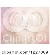 Poster, Art Print Of Happy Valentines Day Greeting In Hearts Over Abstract