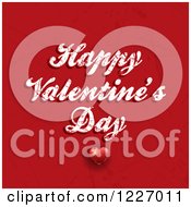 Poster, Art Print Of Happy Valentines Day Greeting Over Scratched Red With A Heart