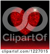 Poster, Art Print Of Happy Valentines Day Greeting With A Red Heart On Black