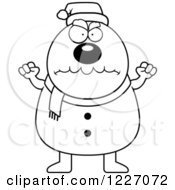 Poster, Art Print Of Black And White Mad Christmas Snowman