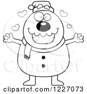 Poster, Art Print Of Black And White Christmas Snowman Wanting A Hug