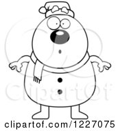 Poster, Art Print Of Black And White Surprised Christmas Snowman