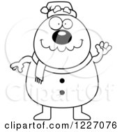 Poster, Art Print Of Black And White Waving Christmas Snowman