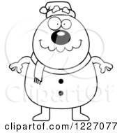 Poster, Art Print Of Black And White Happy Christmas Snowman